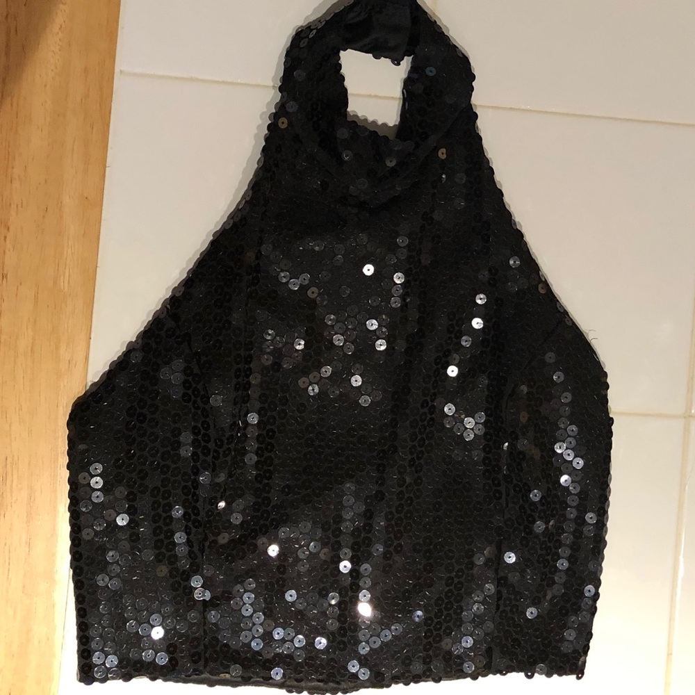 Sequin halter top